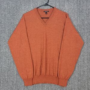 Codice Sweater Mens XL EU 56 Burnt Orange Merino Wool Blend Quiet Luxury V Neck